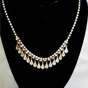 Vintage Teardrop Rhinestone necklace art deco era